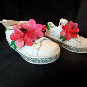 Gucci Ace Flower Glitter Platform Sneaker with box - Girls - eu 31, us 13